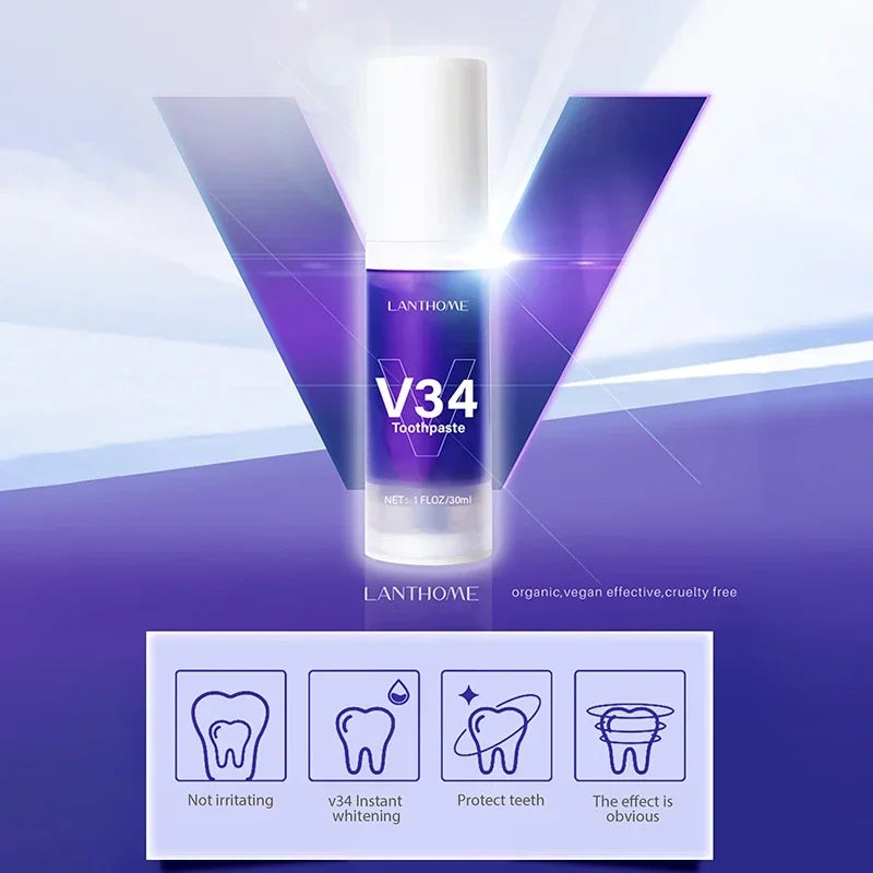 V34 Teeth Whitening Toothpaste Mousse