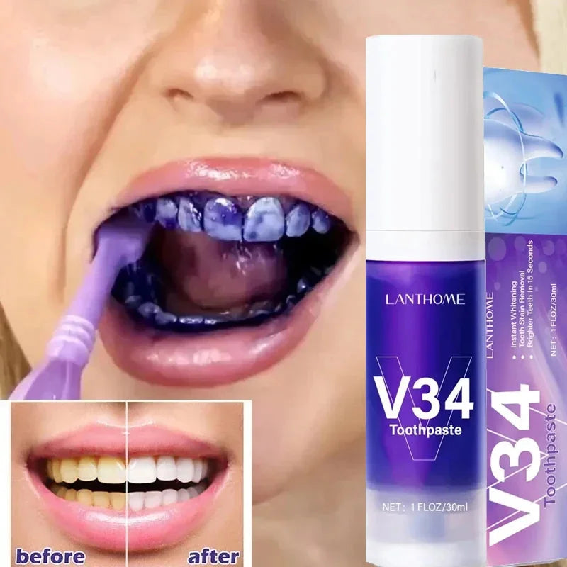 V34 Teeth Whitening Toothpaste Mousse